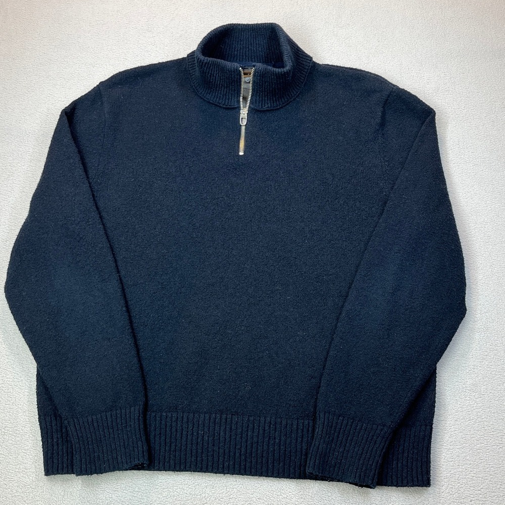 Lululemon Engineered Warmth Half Zip Merino Wool Pullover Navy Blue Mens Small